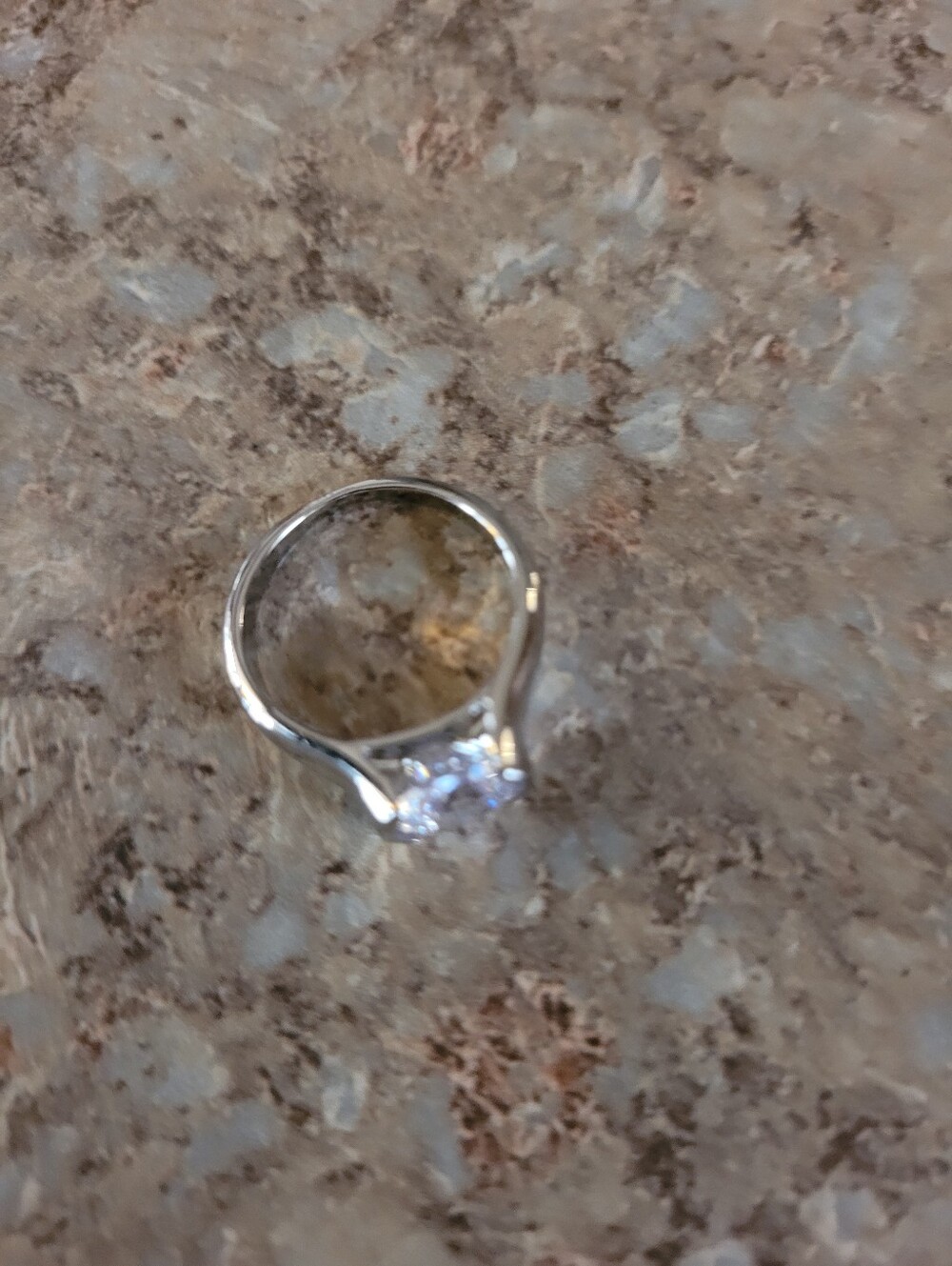 Classic Silver-Tone Solitaire Ring with Clear Crystal Stone